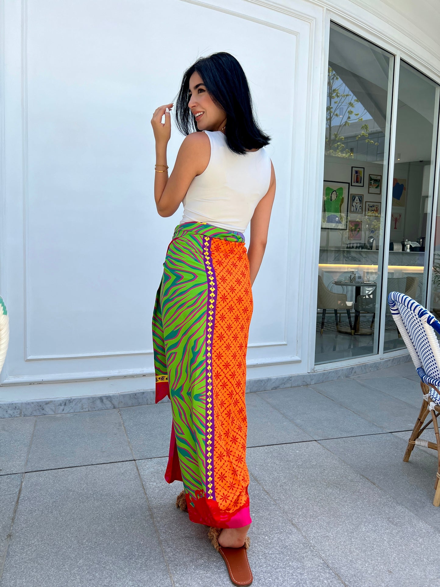 WRAPPED CLOSED COLORFUL SKIRT