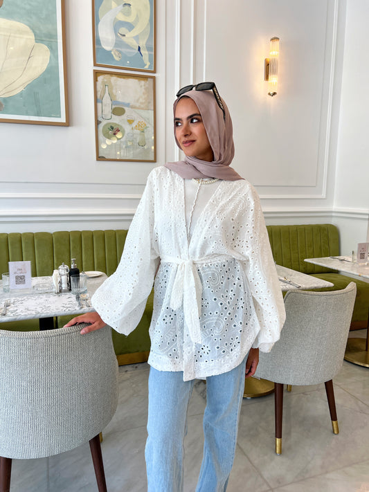 WHITE ROKAMA BLOUSE